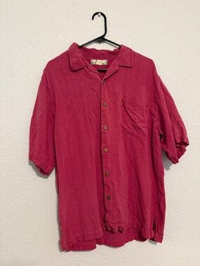 100% Silk Tommy Bahama Short-Sleeve Button-Down Shirt